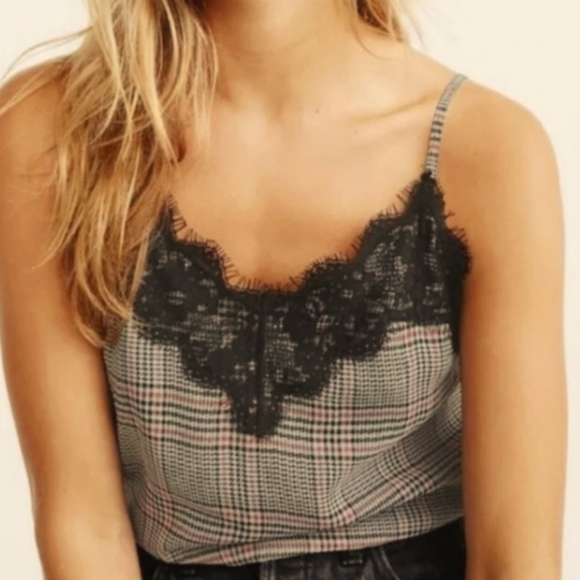 Abercrombie & Fitch Black Red Plaid Lace Cami 🥀 - Picture 6 of 12